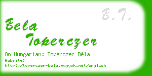 bela toperczer business card