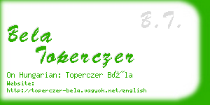 bela toperczer business card